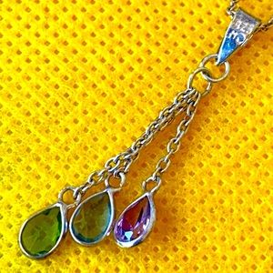 Cute gemstone? Delicate sterling silver necklace